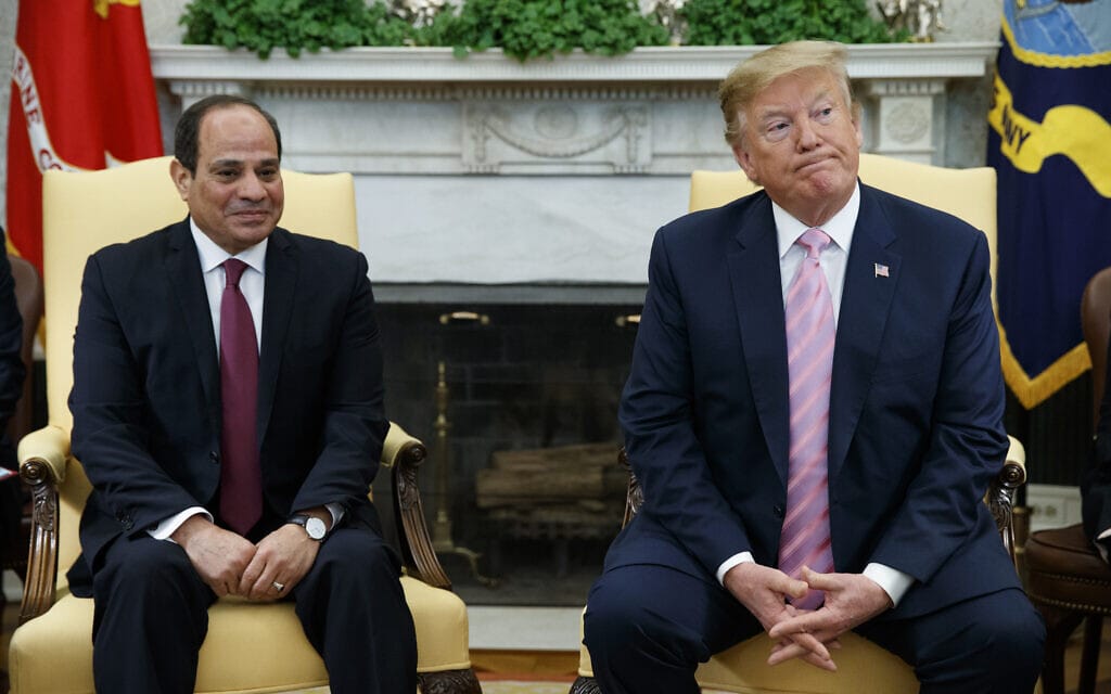 נשיא ארה&quot;ב דונלד טראמפ מארח בבית הלבן את נשיא מצרים עבד אל-פתאח א-סיסי, 9 באפריל 2019 (צילום: AP Photo/Evan Vucci)
