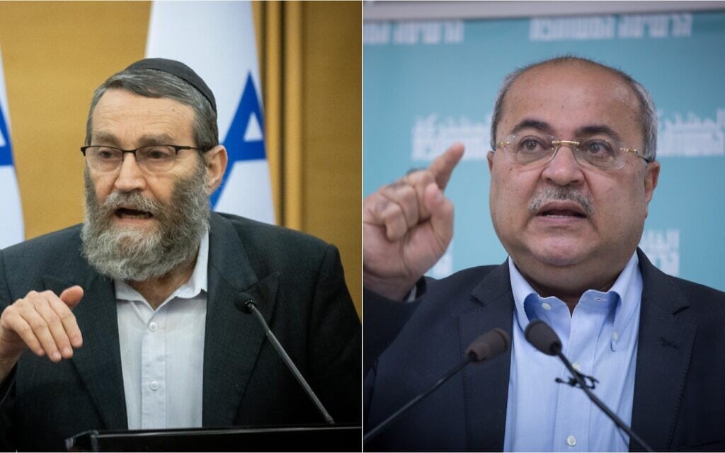 חבר הכנסת אחמד טיבי, חבר הכנסת משה גפני (צילום: יונתן זינדל, מרים אלסטר, פלאש 90) חבר הכנסת אחמד טיבי, חבר הכנסת משה גפני (צילום: יונתן זינדל, מרים אלסטר, פלאש 90)