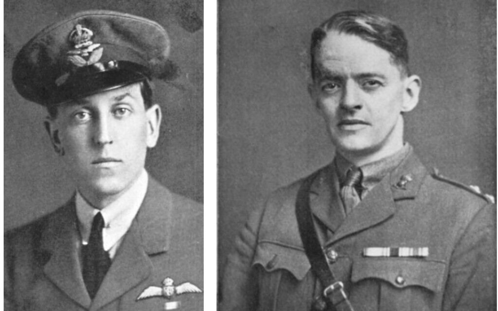 אליאס הנרי ג'ונס בערך ב-1915 (מימין) וסדריק ווטרס היל בערך ב-1915 (צילום: אליאס הנרי ג'ונס, הדרך לעין-דור, 1919)