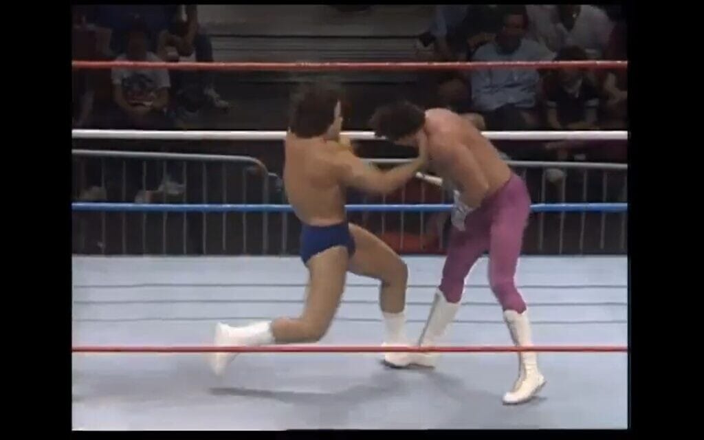 טורניר היאבקות WWF.1986 צילום מסך מסרטון  של Rassle Reel
