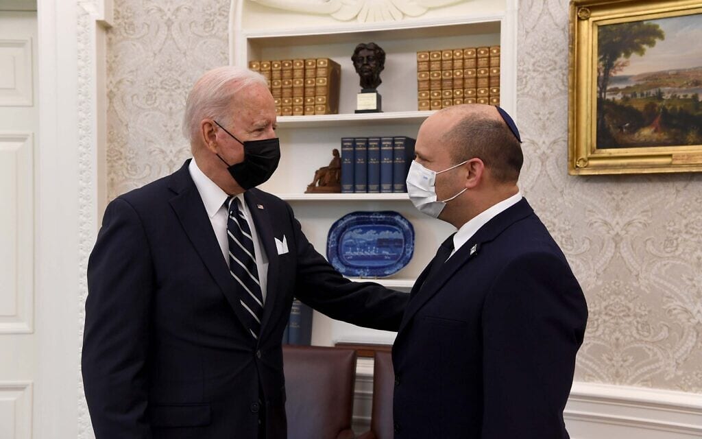 ראש הממשלה נפתלי בנט נפגש עם נשיא ארצות הברית ג&#039;ו ביידן בבית הלבן, 27 באוגוסט 2021 (צילום: אבי אוחיון, לע&quot;מ)