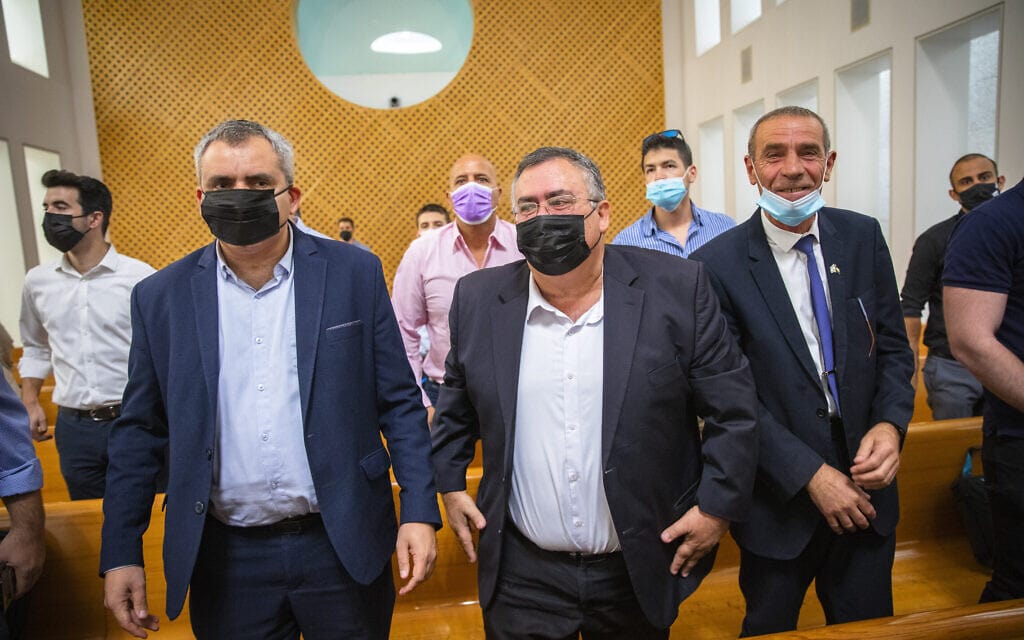 זאב אלקין ודוד ביטן בבית המשפט העליון, 9 באוגוסט 2021 (צילום: אוליבייה פיטוסי/פלאש90)