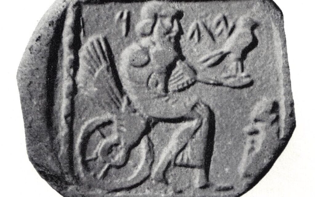 מטבע מהמאה הרביעית לפנה"ס שנמצא בעזה ומתאר את האל יהוה (מתוך ויקימדיה)