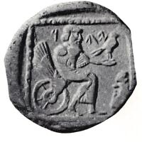 מטבע מהמאה הרביעית לפנה"ס שנמצא בעזה ומתאר את האל יהוה (מתוך ויקימדיה)