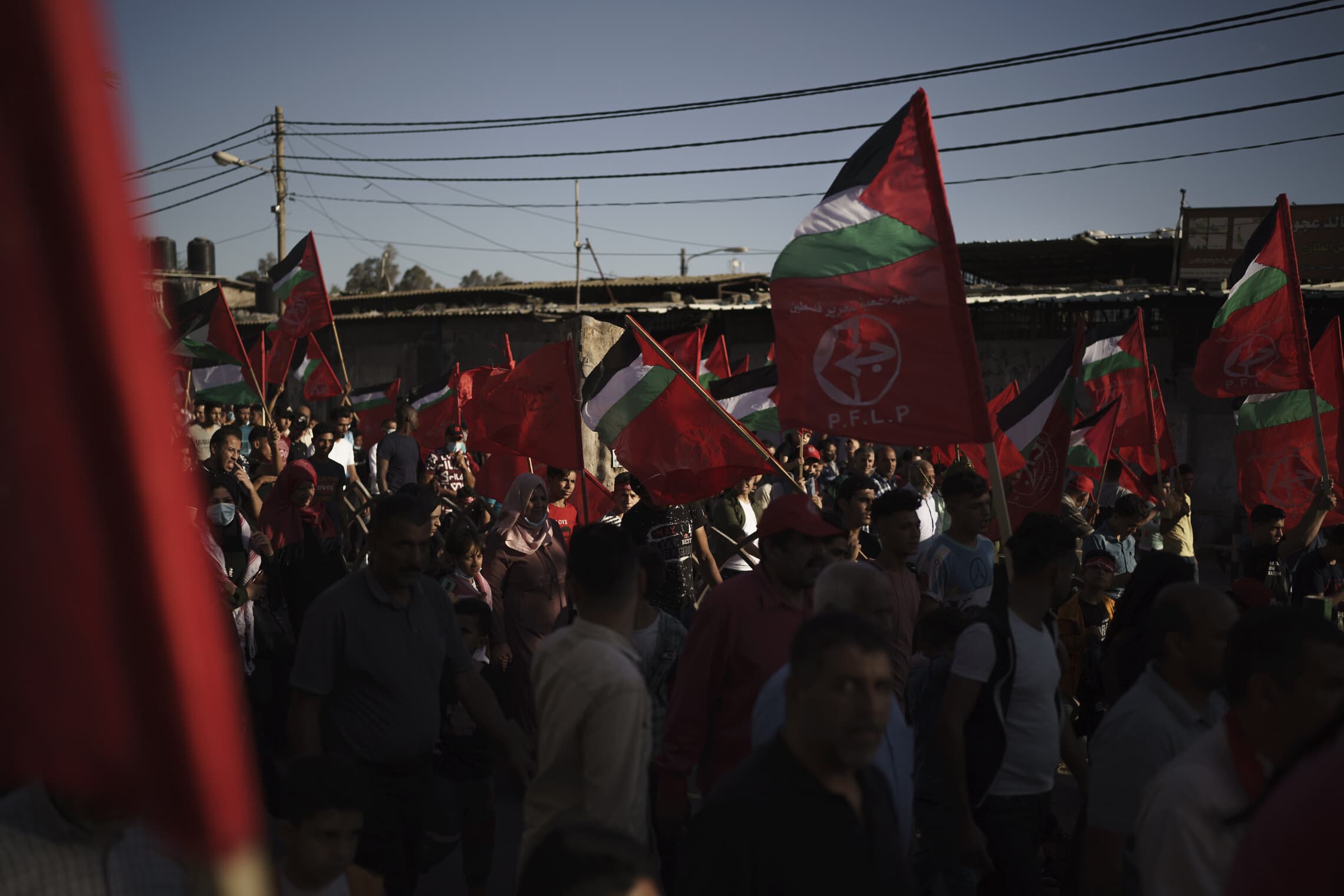 צעדה של ארגון החזית העממית בעזה, 2 ביוני 2021 (צילום: AP Photo/Felipe Dana)