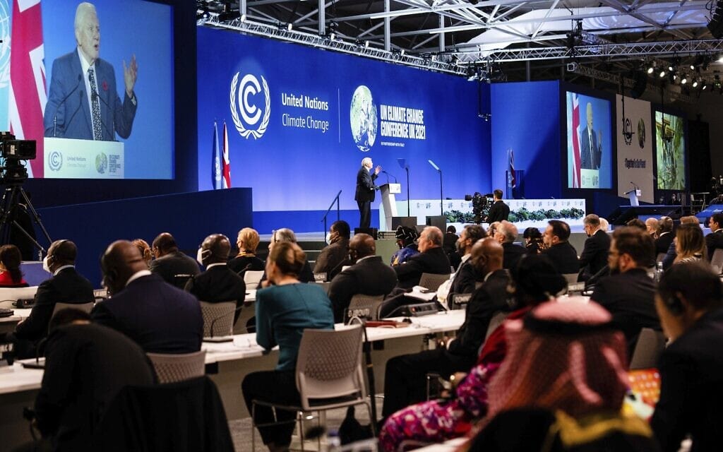 ועידת האו"ם לענייני אקלים בגלזגו שבסקוטלנד, 1 בנובמבר 2021 (צילום: Erin Schaff/The New York Times via AP, Pool)