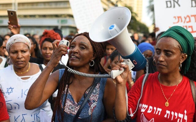 הפגנת בני העדה האתיופית במחאה על אלימות משטרתית, 8.7.2019 (צילום: גילי יערי, פלאש 90)