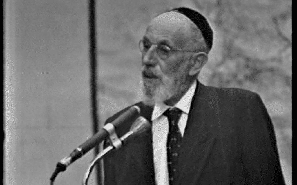 זונדל, אביו של הרשל גרינשפן, מעיד במשפטו של אדולף אייכמן בירושלים (צילום: רשות הציבור)