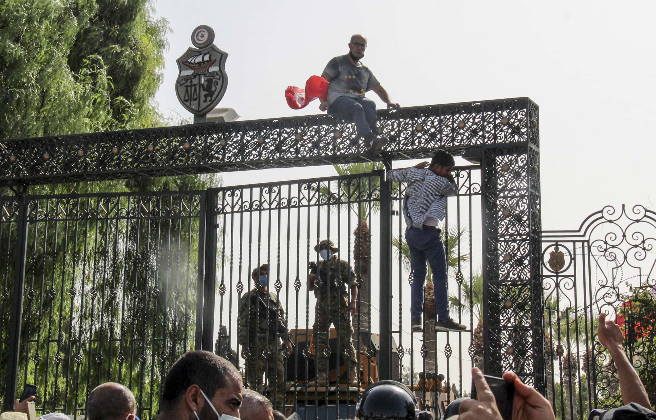 הפגנות בטוניסיה, 26 ביולי 2021 (צילום: AP Photo/Hedi Azouz)