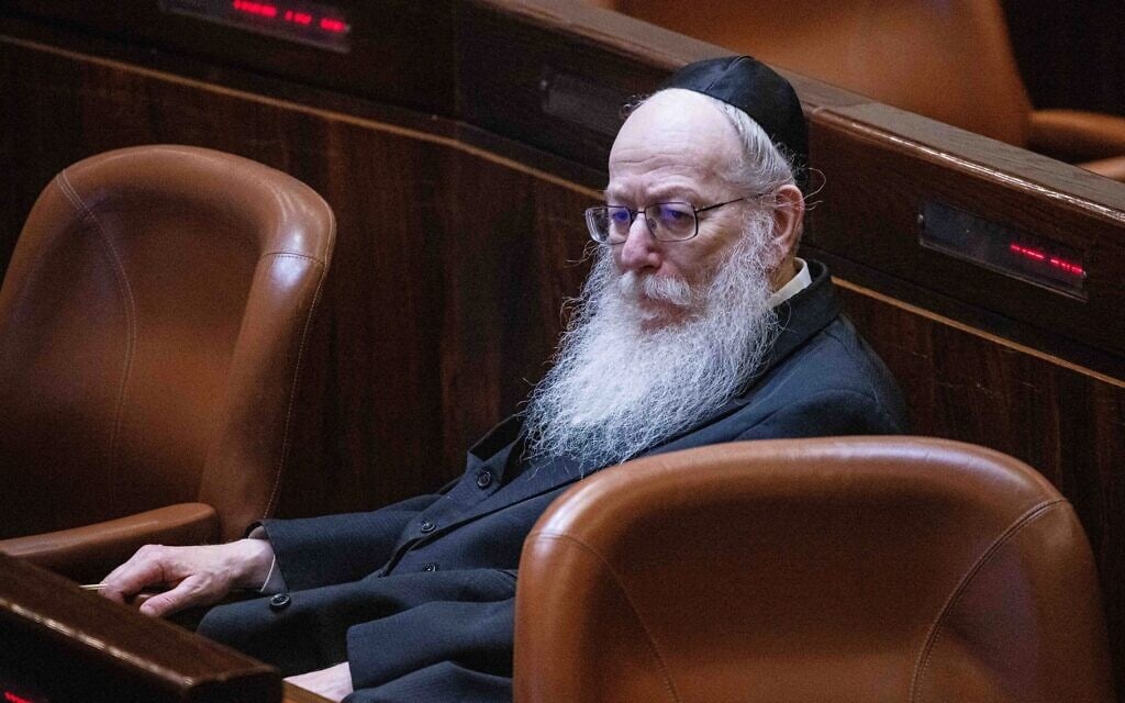 חבר הכנסת יעקב ליצמן במליאה, 1 ביולי 2021 (צילום: יונתן זינדל, פלאש 90)