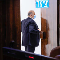 יו"ר רע"ם מנסור עבאס במליאת הכנסת (צילום: אוליבייה פיטוסי/פלאש90)