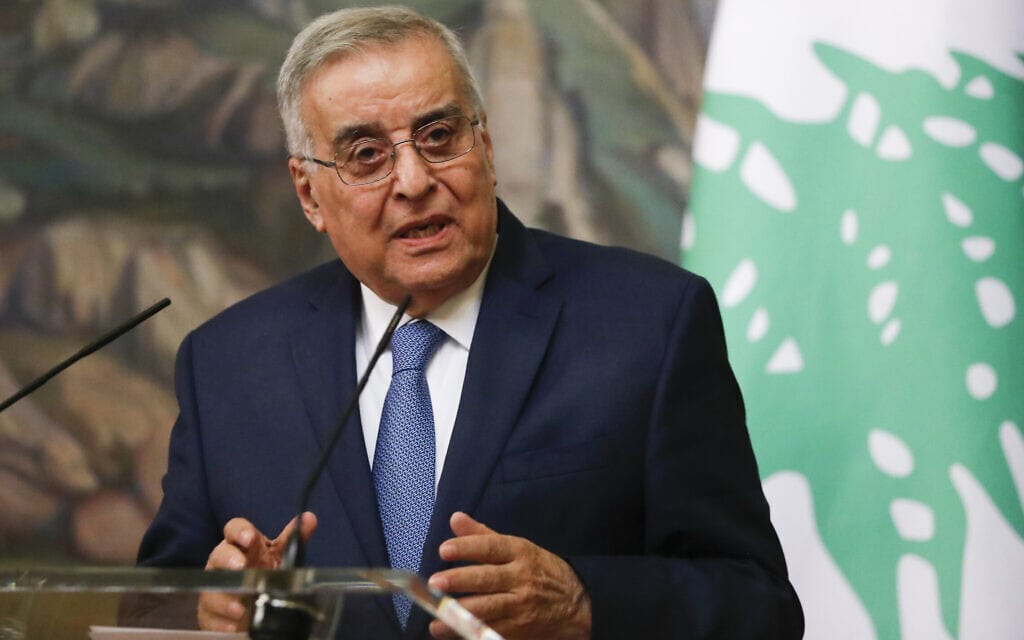 שר החוץ של לבנון עבדאללה בו חביב (צילום: Evgenia Novozhenina/ Pool Photo via AP)