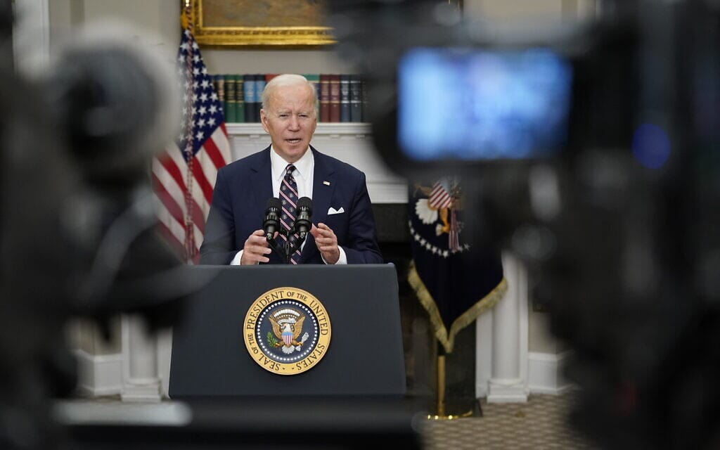 נשיא ארה&quot;ב ג&#039;ו ביידן מכריז על ההתנקשות בראש דאע&quot;ש אבו אבראהים אל-האשמי אל-קורשי, 3 בפברואר 2022 (צילום: AP Photo/Patrick Semansky)