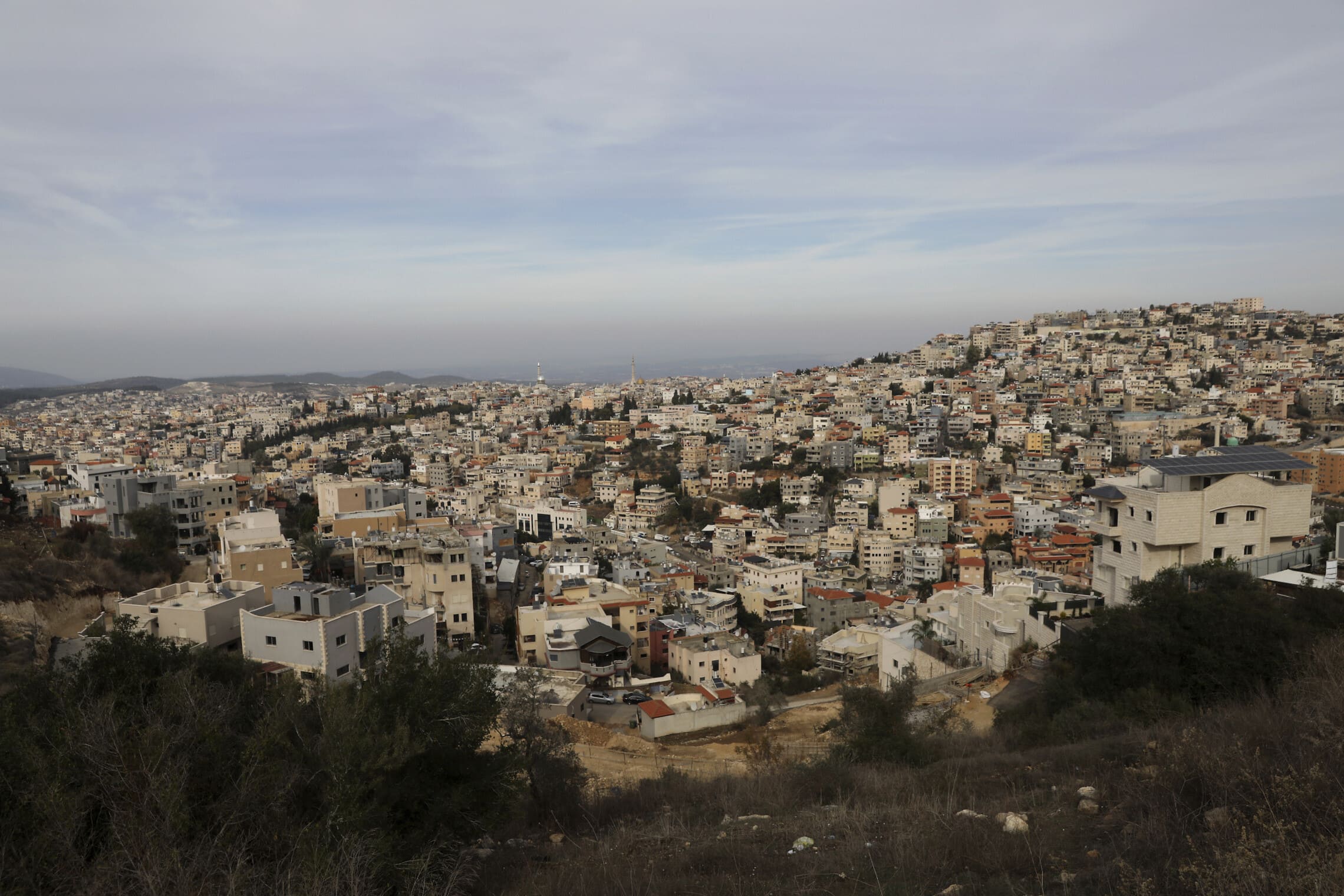 מבט כללי על אום אל-פחם, דצמבר 2021 (צילום: AP Photo/Mahmoud Illean)
