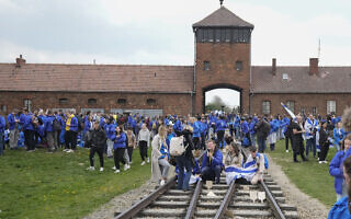 מצעד החיים באושוויץ, 28 באפריל 2022 (צילום: AP Photo/Czarek Sokolowski)