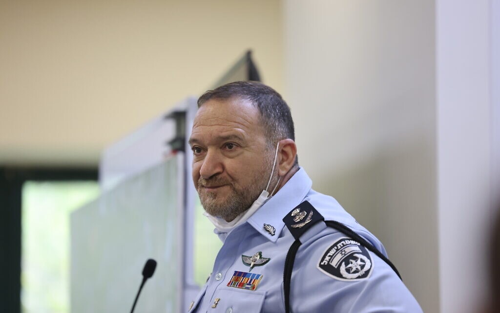 מפכ"ל המשטרה קובי שבתאי מעיד בוועדת החקירה לאסון במירון, 11 באפריל 2022 (צילום: Yonatan Sindel/Flash90)