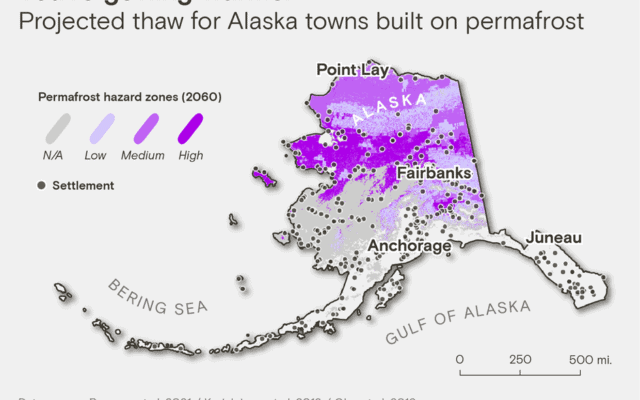 תחזית לערים שיפגעו מהפשרת פרמפרוסט באלסקה