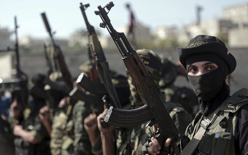 חמושים פלסטינים מהג&#039;יהאד האסלאמי, עזה (צילום: P Photo/ Khalil Hamra)