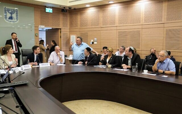 ישיבת ועדת הכנסת בראשות ניר אורבך דנה בחוק פיזור הכנסת, 30 ביוני 2022 (צילום: דני שם-טוב, דוברות הכנסת)