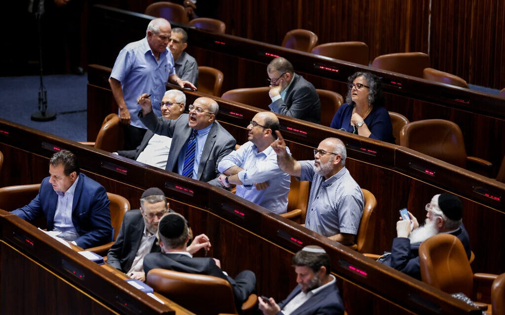 מליאת הכנסת, 1 ביוני 2022 (צילום: אוליבייה פיטוסי, פלאש 90)