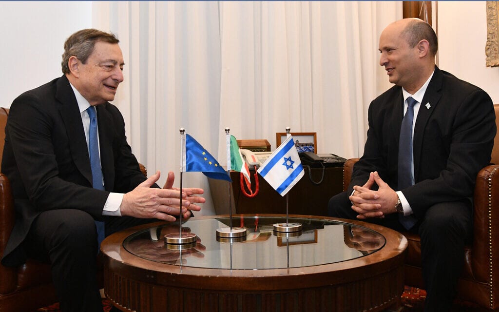 ראש הממשלה, נפתלי בנט וראש ממשלת איטליה, מריו דראגי. ירושלים, 14 ביוני 2022 (צילום: חיים צח / לע"מ) ראש הממשלה, נפתלי בנט וראש ממשלת איטליה, מריו דראגי. ירושלים, 14 ביוני 2022 (צילום: חיים צח / לע"מ)