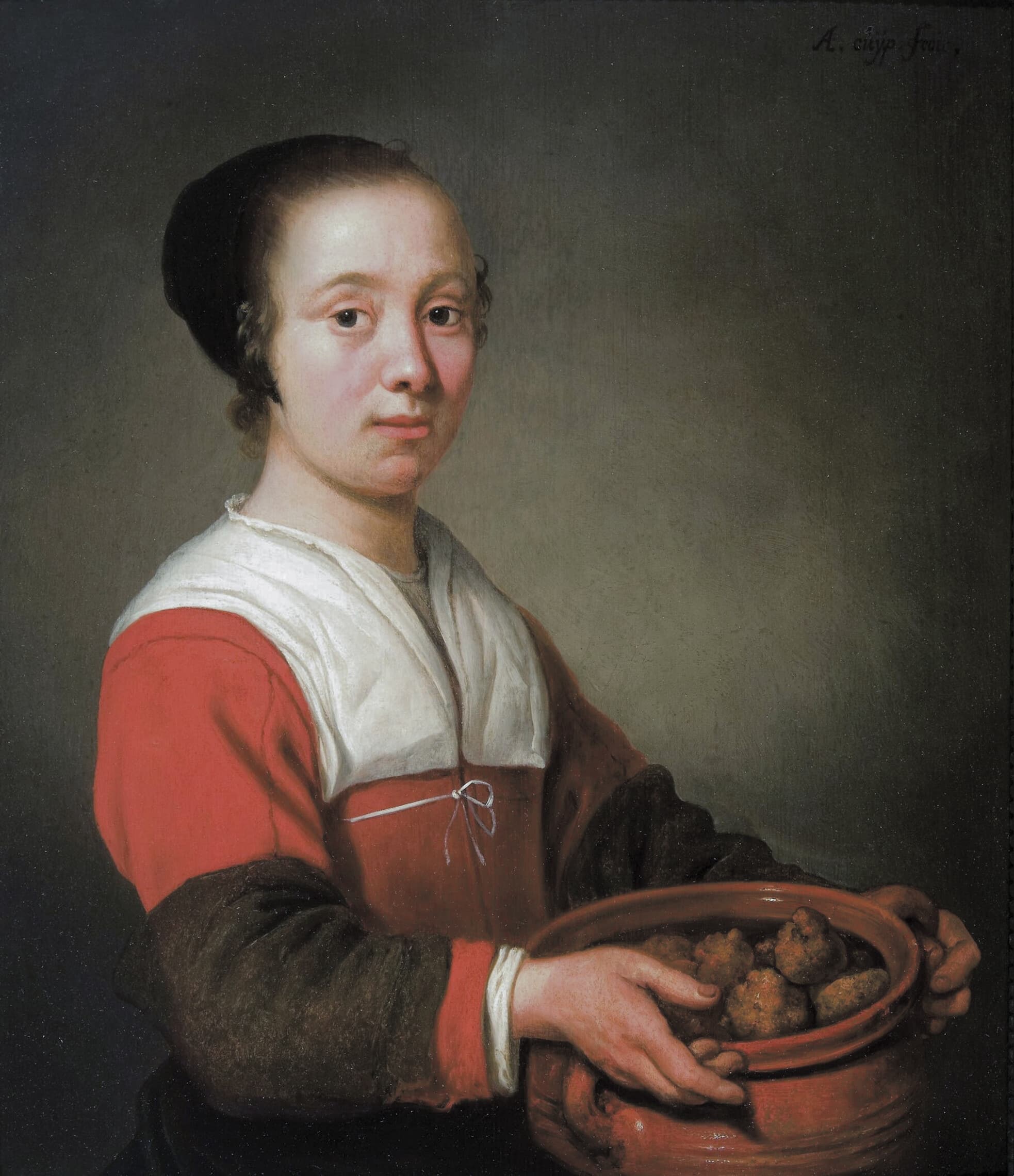 משרתת צעירה מחזיקה סיר מלא בכדורי אויבולן. ציור של אלברט קאופ &#8211; Dordrechts Museum משנת 1652, ויקיפדיה