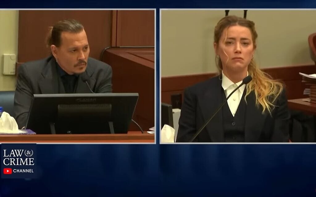 ג'וני דפ ואמבר הרד במהלך המשפט, צילום מסך מתוך סרטון של Law&Crime Network