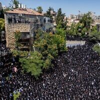 הלווייתו של יצחק טוביה וייס בירושלים, 31 ביולי 2022 (צילום: יונתן זינדל, פלאש 90)