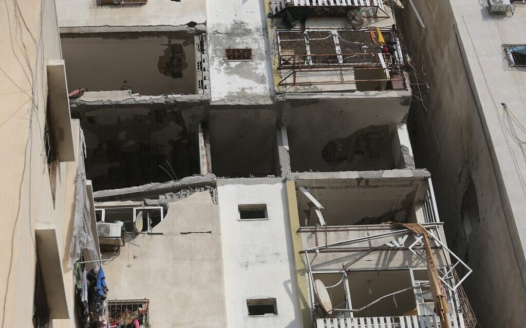 .בניין הרוס לאחר תקיפה ישראלית בעזה, 5 באוגוסט 2022 (צילום: Attia Muhammed/Flash90)