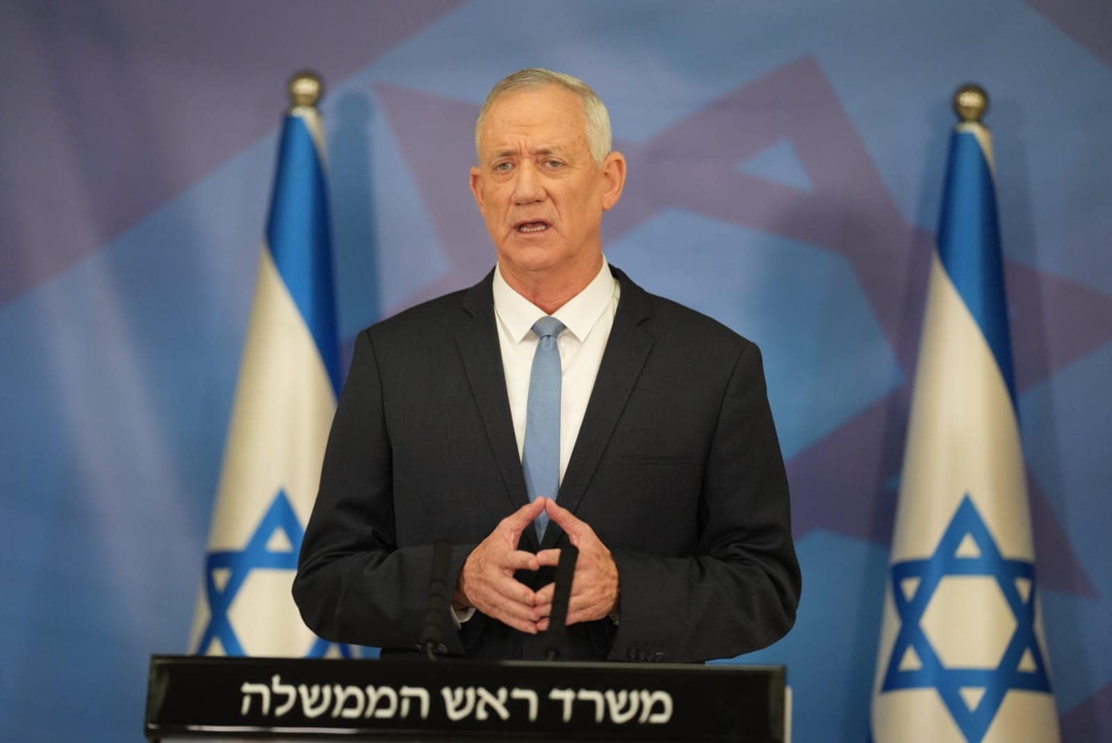 שר הביטחון בני גנץ בקריה בתל אביב, 8 באוגוסט 2022 (צילום: לע