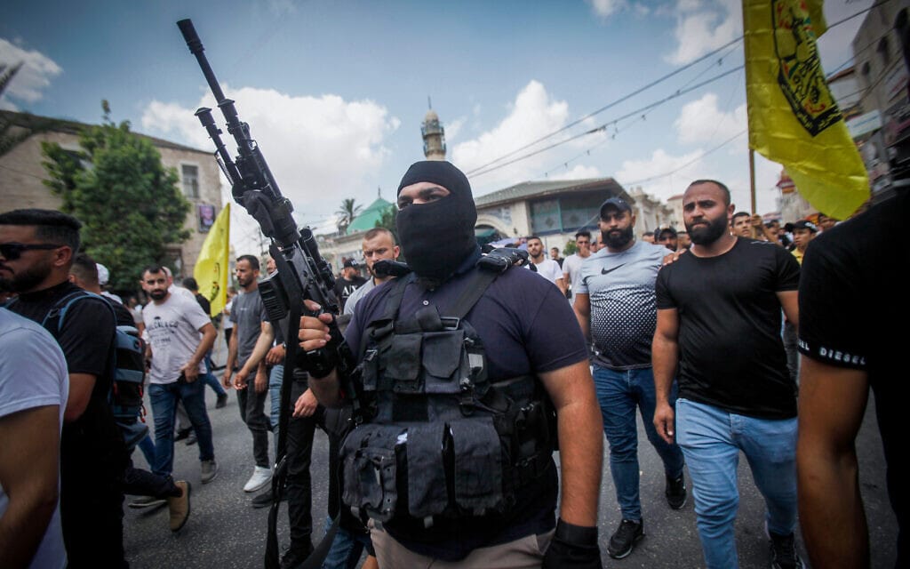 חמושים פלסטינים בג'נין, 6 בספטמבר 2022 (צילום: Nasser Ishtayeh/Flash90)