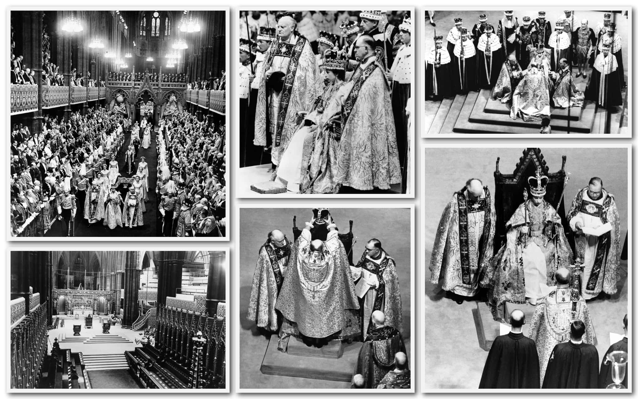 השבעת המלכה אליזבת השנייה בכנסיית וסטמינסטר, 2 ביוני 1953 (צילום: AP Photo, מונטז&#039;)