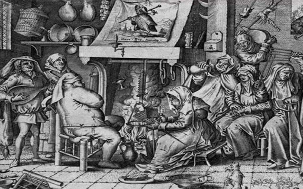 אינטימיות משותפת במאה ה-16, ציור של פיטר ואן דר היידן, בעקבות הירונימוס בוש, 1587