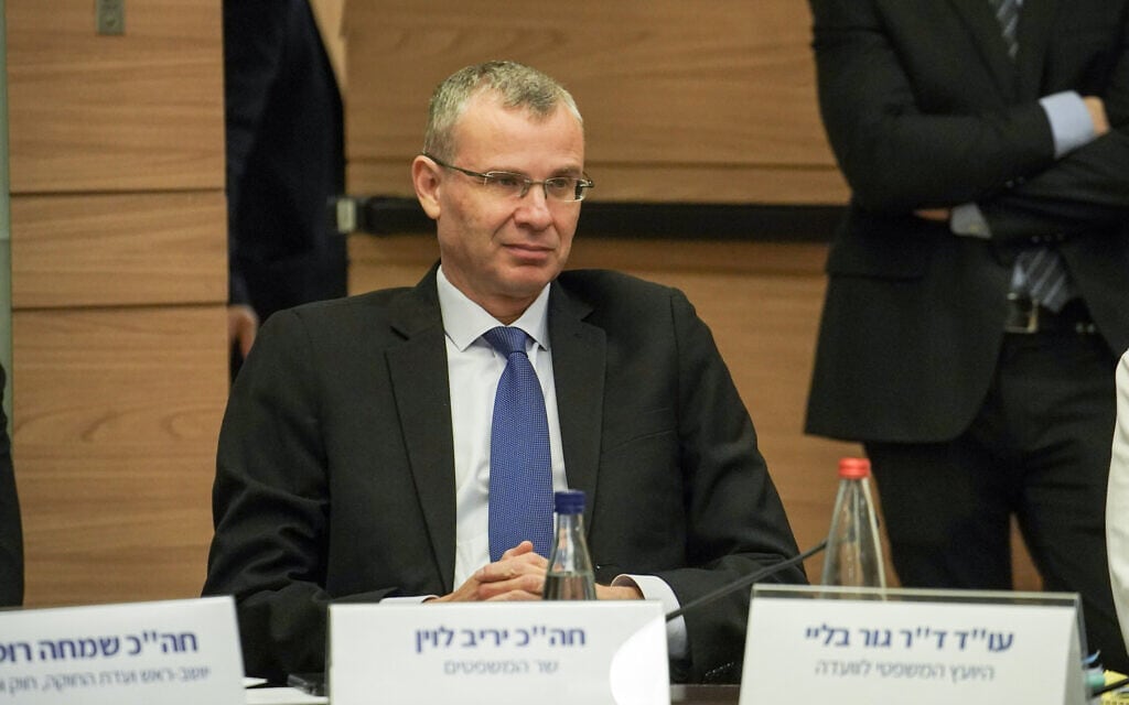 שר המשפטים יריב לוין בוועדת החוקה של הכנסת, 16 בינואר 2023 (צילום: דני שם טוב, דוברות הכנסת)