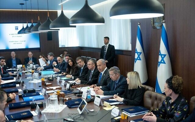 ישיבת הממשלה בראשות בנימין נתניהו בירושלים, 30 בינואר 2023 (צילום: Yonatan Sindel/Flash90)