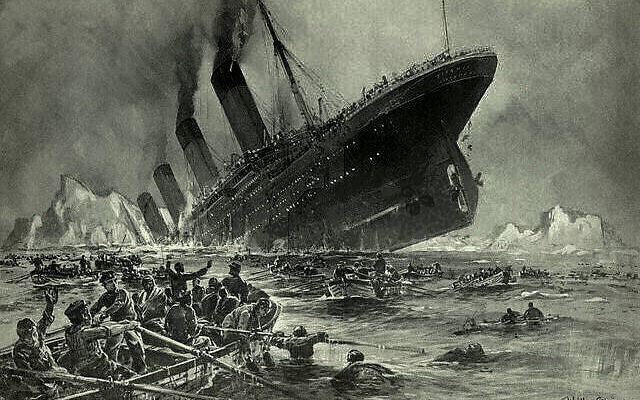 טביעת הטיטניק, ציור של ויליאם שטוור (צילום: ויקיפדיה)