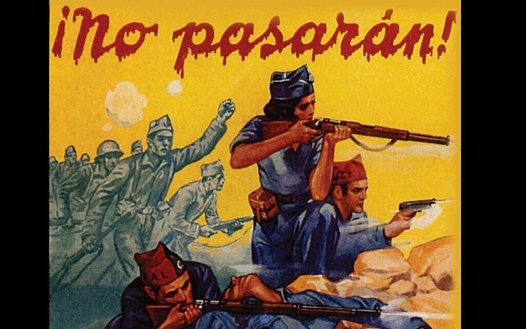 כרזה של no pasaran! (צילום: Nietzscheano66, ויקיפדיה)