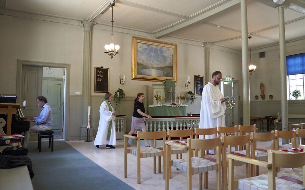 כנסייה בשטוקלהולם, שבדיה (צילום: AP Photo/David Keyton)