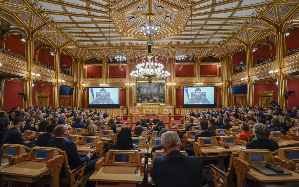 הפרלמנט בנורבגיה (צילום: Heiko Junge/pool photo via AP)