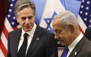 ראש הממשלה בנימין נתניהו ושר החוץ האמריקאי אנתוני בלינקן בירושלים, 30 בינואר 2023 (צילום: Ronaldo Schemidt/Pool via AP) ראש הממשלה בנימין נתניהו ושר החוץ האמריקאי אנתוני בלינקן בירושלים, 30 בינואר 2023 (צילום: Ronaldo Schemidt/Pool via AP)