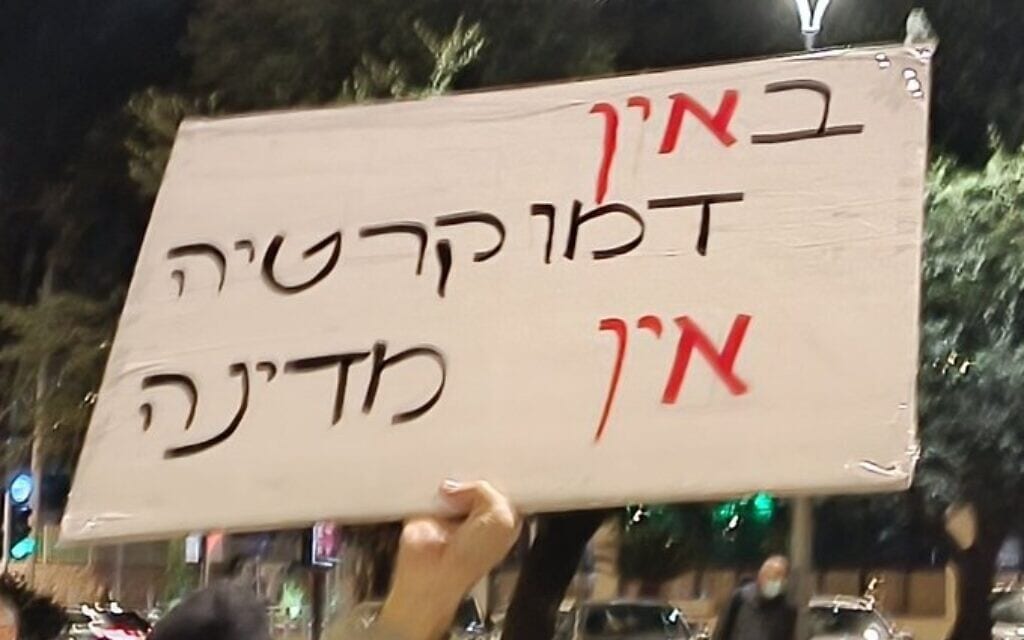 שלט בהפגנה, 2023 (צילום: flurry)