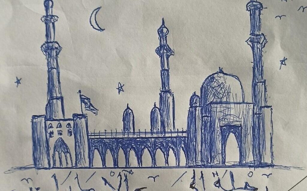 מסגד שיח' זאיד באבו דאבי (100), איור של ירון פרידמן