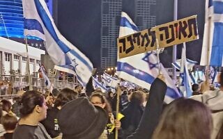 הפגנה בקפלן, 2023 (צילום: באדיבות המצולמת) הפגנה בקפלן, 2023 (צילום: באדיבות המצולמת)