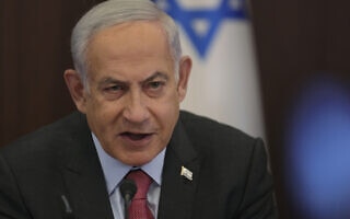 ראש הממשלה בנימין נתניהו בישיבת הממשלה, 19 במרץ 2023 (צילום: Abir Sultan/Pool Photo via AP) ראש הממשלה בנימין נתניהו בישיבת הממשלה, 19 במרץ 2023 (צילום: Abir Sultan/Pool Photo via AP)