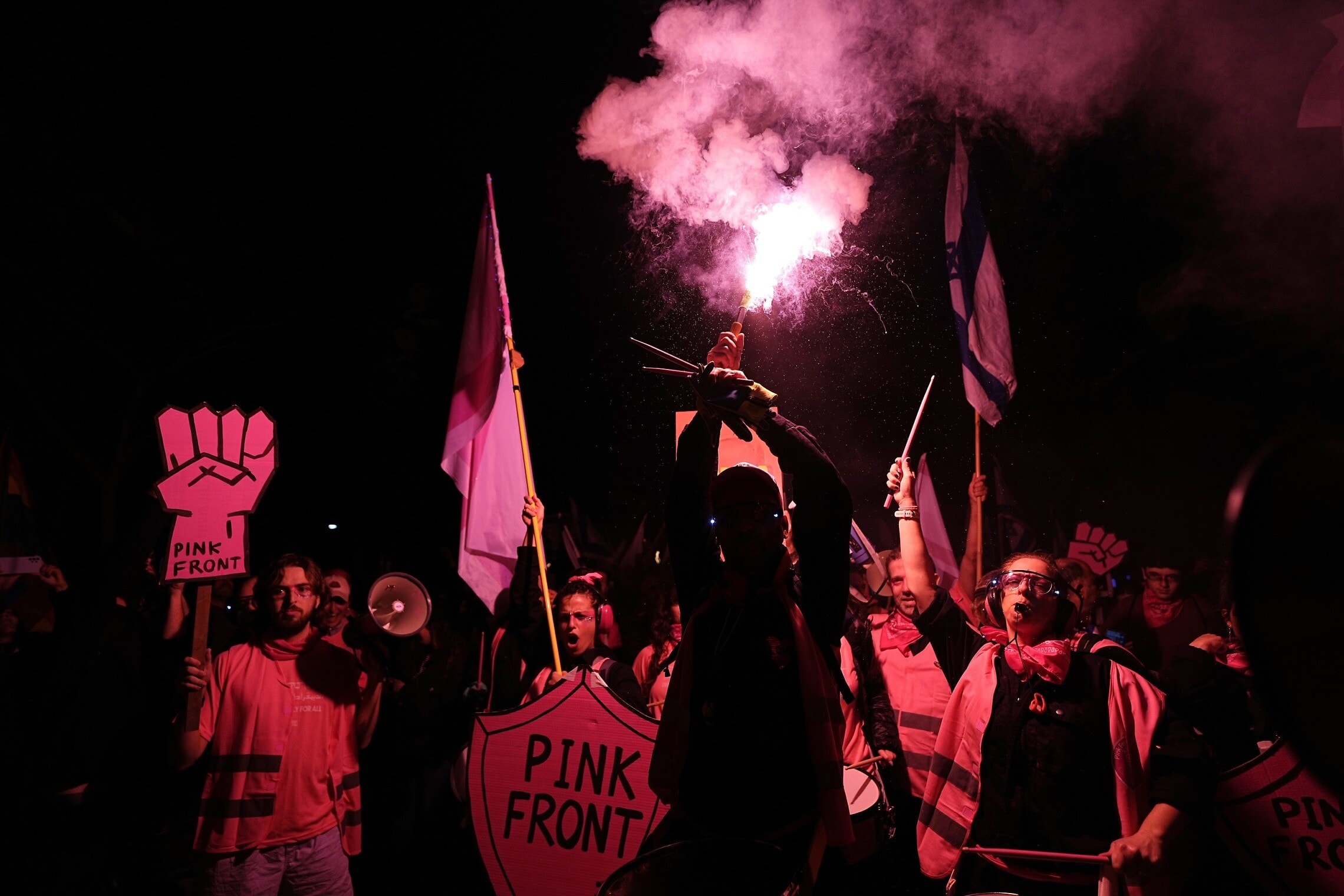 המחאה נגד המהפכה המשפטית בתל אביב, 1 באפריל 2023 (צילום: AP Photo/Ohad Zwigenberg)