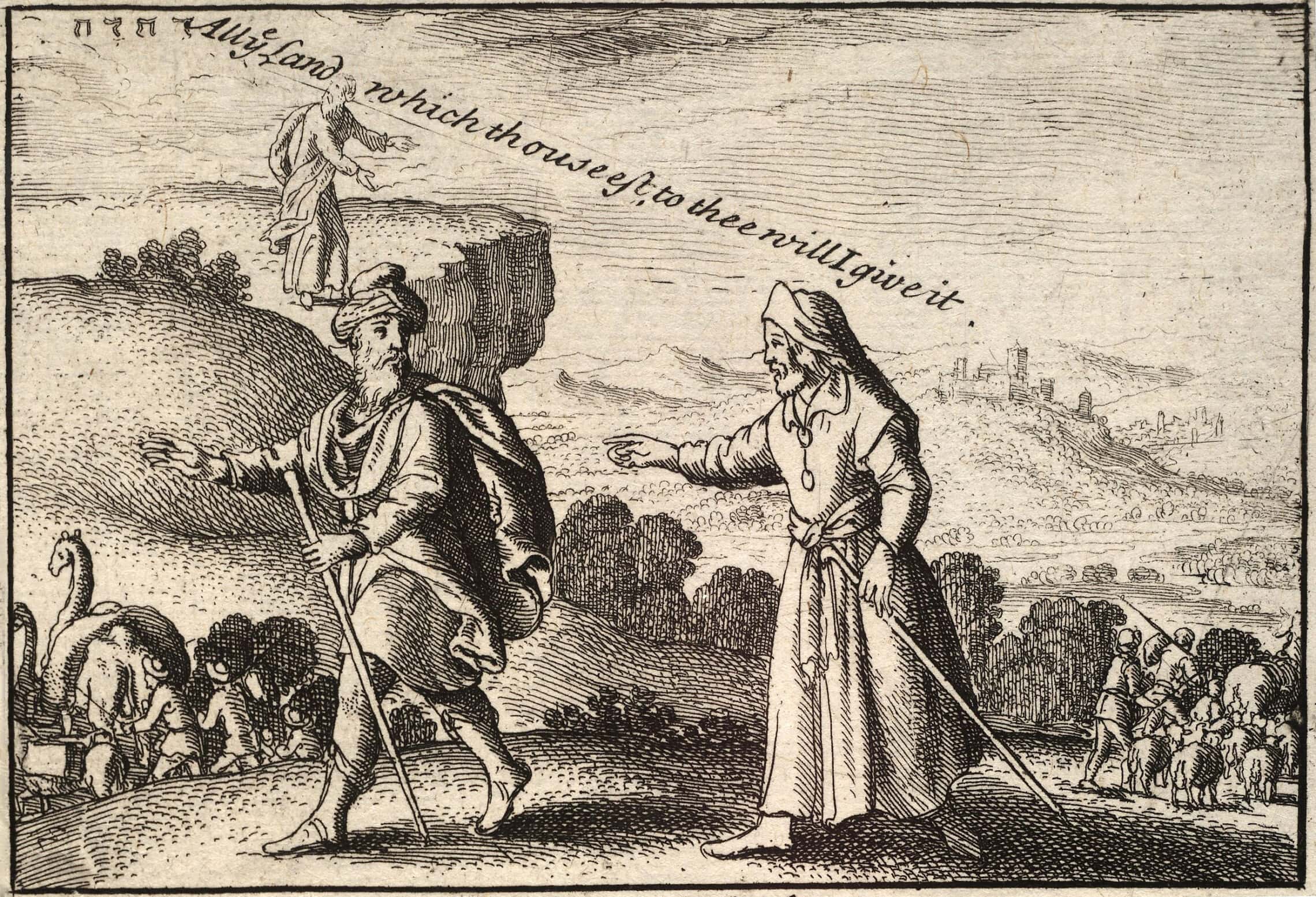 אברהם ולוט נפרדים, תחריט של ונסלאור הולר מהמאה ה-17