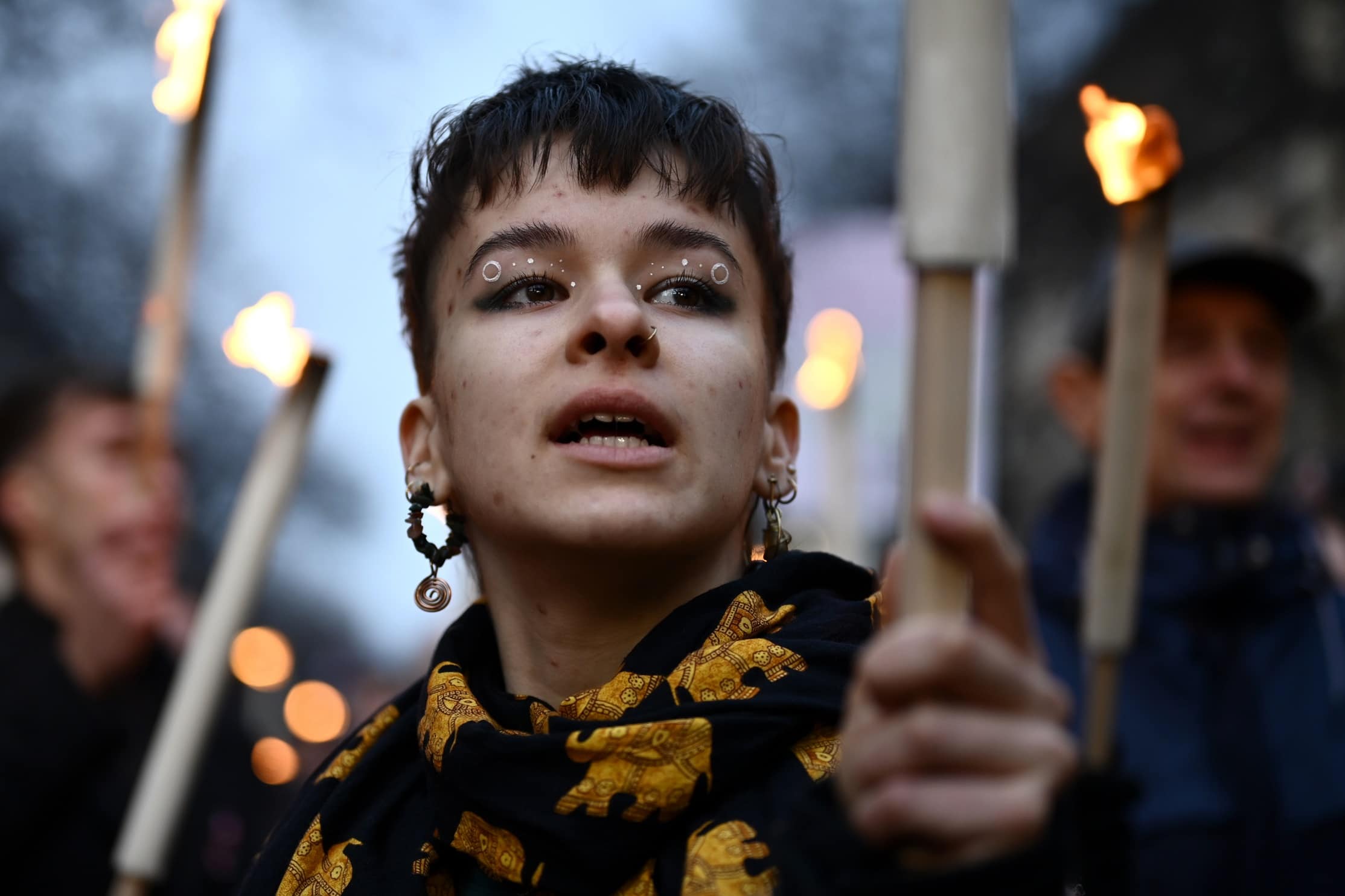&quot;צעד החופש&quot; בהונגריה נגד ממשלת אורבן, 15 במרץ 2023 (צילום: AP Photo/Denes Erdos)