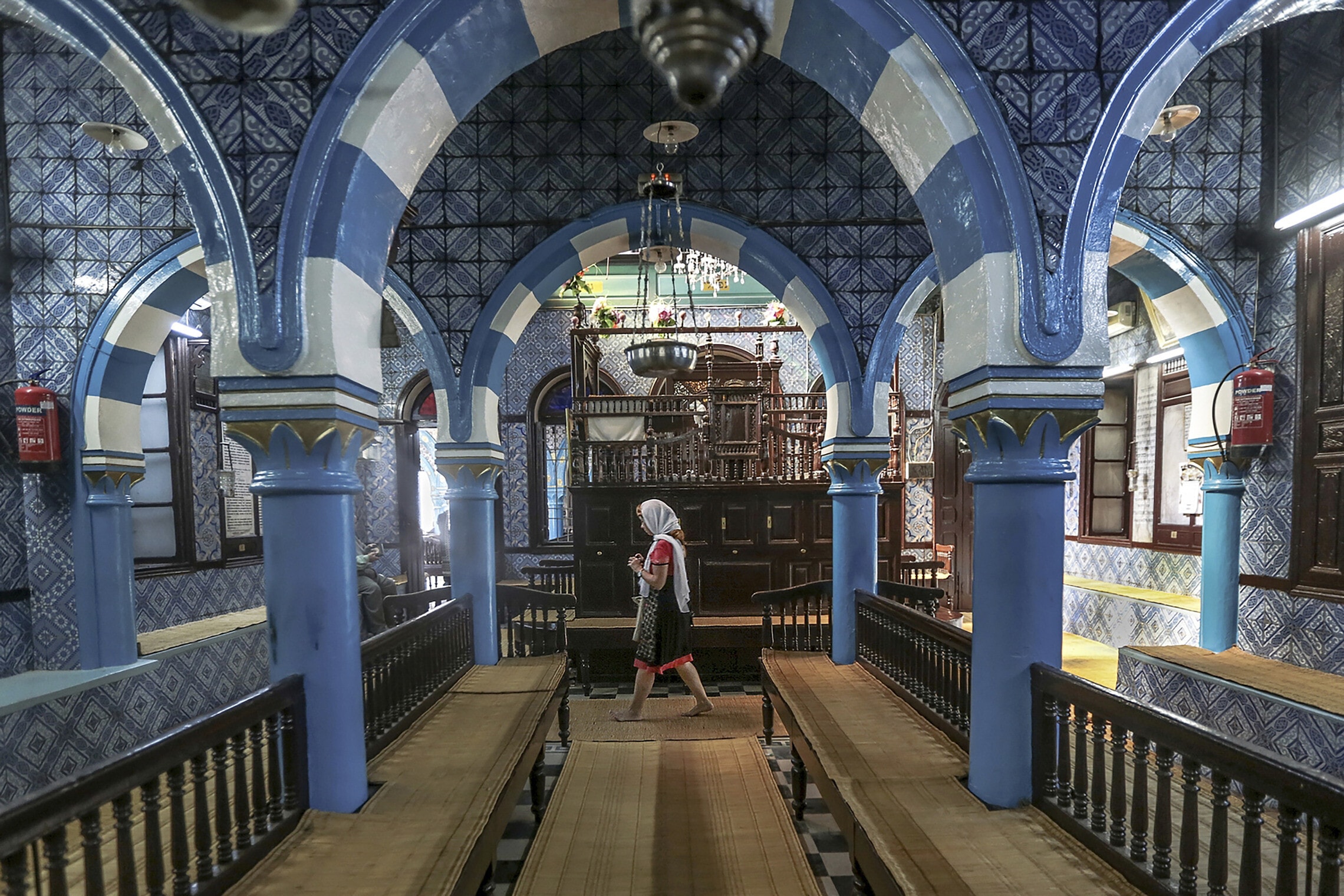 בית הכנסת אלגריבה באי ג&#039;רבה בתוניסיה &#8211; בית הכנסת העתיק ביותר באפריקה (צילום ארכיון) (צילום: AP Photo/Mosa&#039;ab Elshamy)