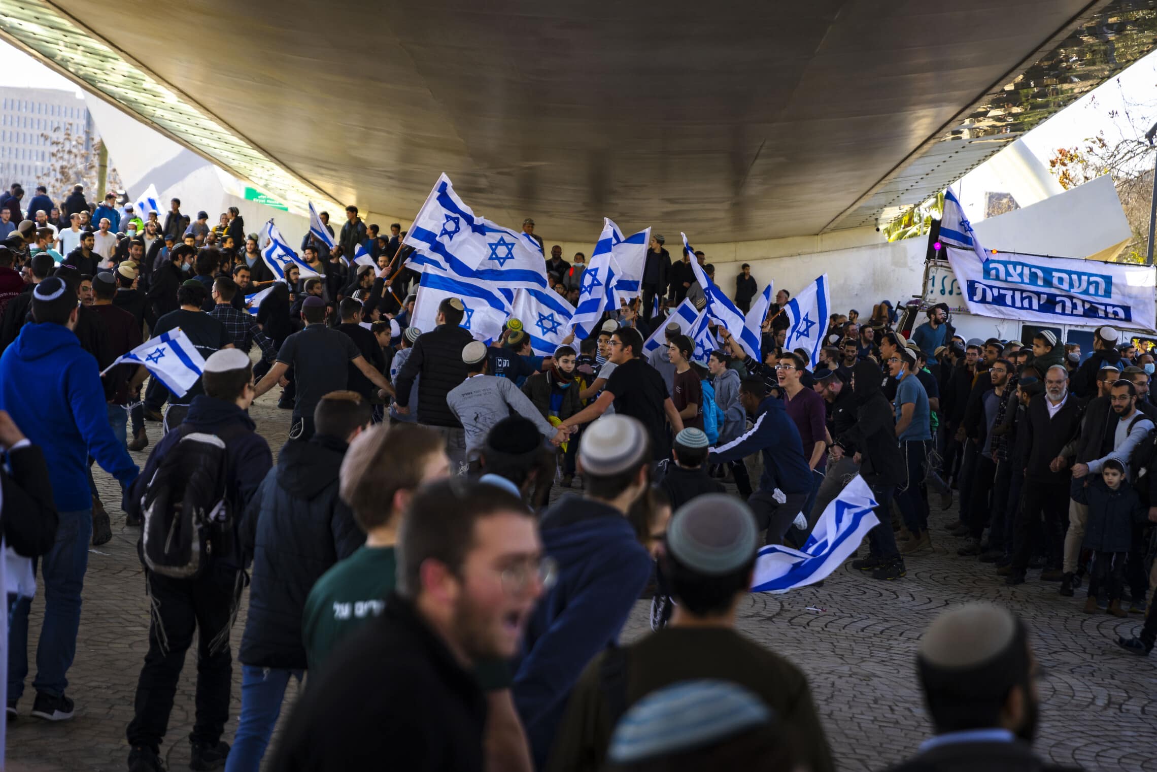 &#8220;מצעד הישיבות&#8221; לחיזוק הזהות היהודית ונגד חוק הכשרות. ירושלים, 30 בינואר, 2022 (צילום: Olivier Fitoussi/Flash90)