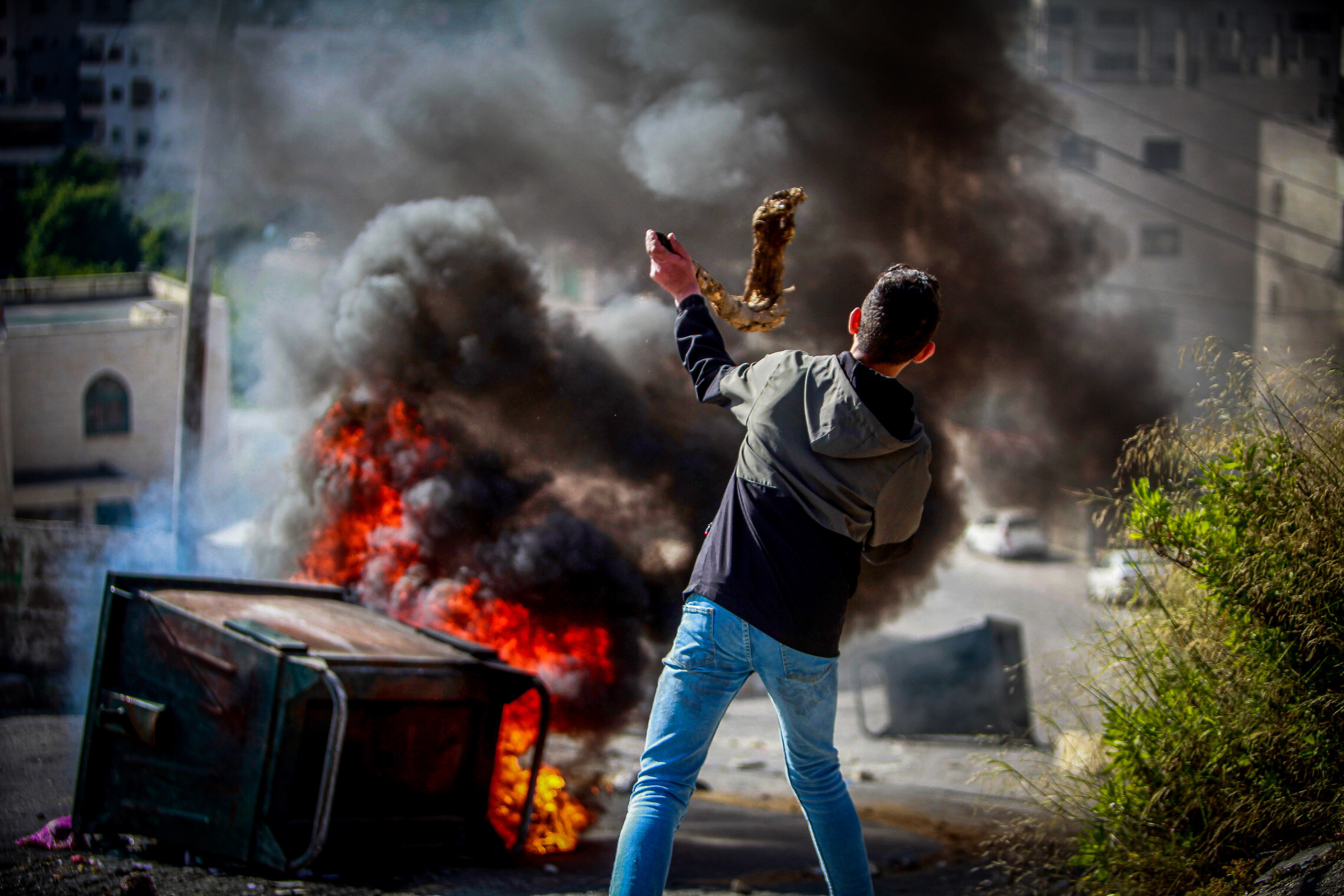 עימותים בין פלסטינים לכוחות הביטחון במהלך פשיטה בשכם, 9 במאי 2023 (צילום: Nasser Ishtayeh/Flash90)